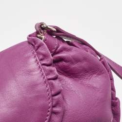 RED Valentino Pink Magenta Leather Ruffle Flap Crossbody Bag