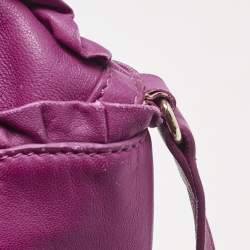 RED Valentino Pink Magenta Leather Ruffle Flap Crossbody Bag