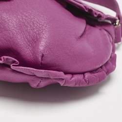 RED Valentino Pink Magenta Leather Ruffle Flap Crossbody Bag