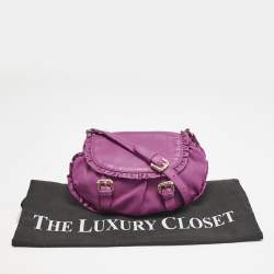 RED Valentino Pink Magenta Leather Ruffle Flap Crossbody Bag