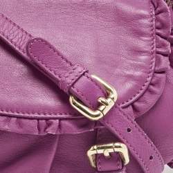 RED Valentino Pink Magenta Leather Ruffle Flap Crossbody Bag