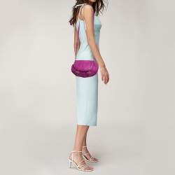 RED Valentino Pink Magenta Leather Ruffle Flap Crossbody Bag