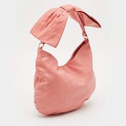 RED Valentino Coral Pink Leather Bow Hobo