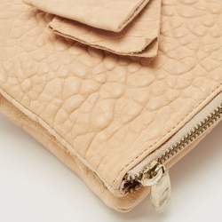 RED Valentino Beige Leather Bow Fold Over Chain Shoulder Bag