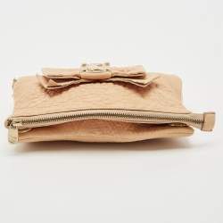 RED Valentino Beige Leather Bow Fold Over Chain Shoulder Bag