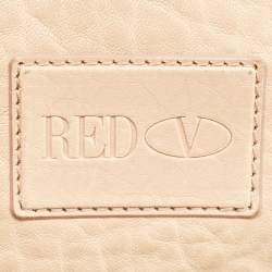 RED Valentino Beige Leather Bow Fold Over Chain Shoulder Bag