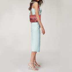 Pre Owned RED Valentino Red Leather Flower Puzzle Shoulder Bag