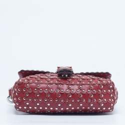 Pre Owned RED Valentino Red Leather Flower Puzzle Shoulder Bag