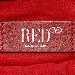 Pre Owned RED Valentino Red Leather Flower Puzzle Shoulder Bag
