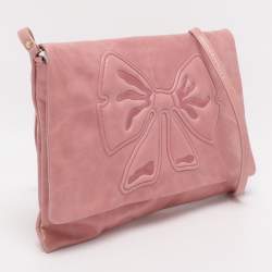 Pre Owned RED Valentino Pink Leather Bow Crossbody Bag
