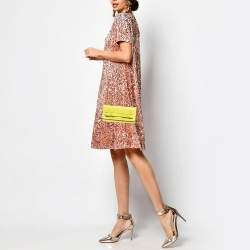 مملوكة مسبقًا RED Valentino Yellow Leather Chain Clutch