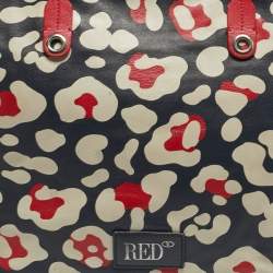 Pre Owned حقيبة تسوق بسحاب من ريد فالنتينو جلد متعدد الألوان