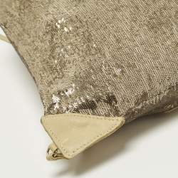 مملوكة مسبقًا RED Valentino Small Gold/Cream Sequins Drawstring Backpack