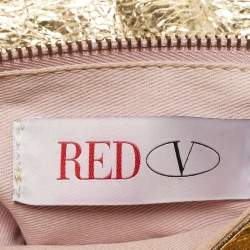 مملوكة مسبقًا حقيبة كلتش ريد فالنتينو بوو سلسلة جلد ذهبية