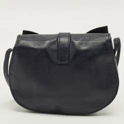 Pre Owned RED Valentino Bow Navy Blue Leather Crossbody Bag