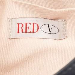 Pre Owned RED Valentino Bow Navy Blue Leather Crossbody Bag