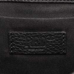 Pre Owned حقيبة كتف ريد فالنتينو سلسلة تفاصيل إبزيم جلد أسود