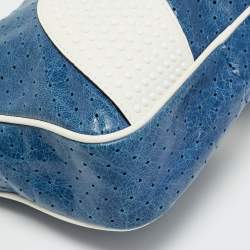 مملوكة مسبقًا RED Valentino x Puma Blue/White Perforated Leather Camera Shoulder Bag