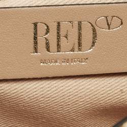 Pre Owned حقيبة كتف ريد فالنتينو فلور بازل جلْد بيدْج مزينة بالمسامير