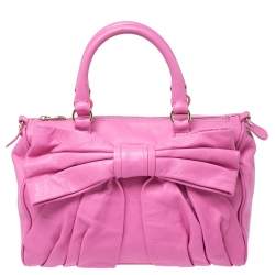 RED Valentino Pink Leather Bow Sacthel