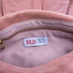 Red Valentino Pink Textured Leather Bow Flap Chain  Shoulder Bag