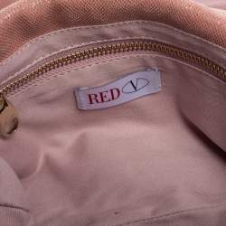 Red Valentino Pink Textured Leather Bow Flap Chain  Shoulder Bag