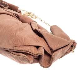 Red Valentino Pink Textured Leather Bow Flap Chain  Shoulder Bag