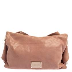 Red Valentino Pink Textured Leather Bow Flap Chain  Shoulder Bag