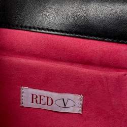 RED Valentino Blue/Black Leather Flap Shoulder Bag