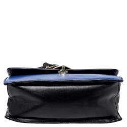 RED Valentino Blue/Black Leather Flap Shoulder Bag