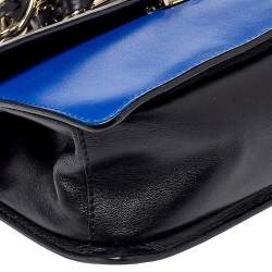 RED Valentino Blue/Black Leather Flap Shoulder Bag