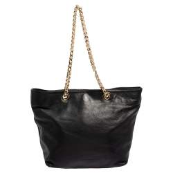 Red Valentino Black/Red Leather Bow Chain Shoulder Bag