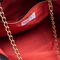 Red Valentino Black/Red Leather Bow Chain Shoulder Bag