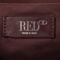 Pre Owned RED Valentino Burgundy Leather Flower Puzzle Crossbody Bag