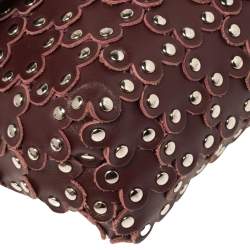 Pre Owned RED Valentino Burgundy Leather Flower Puzzle Crossbody Bag