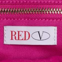 RED Valentino Beige/Pink Raffia And Lace Bow Tote