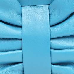 RED Valentino Blue Leather Bow Clutch