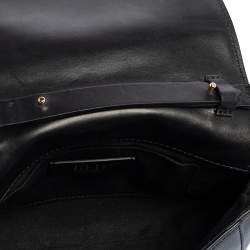 Pre Owned Red Valentino Black Leather Flap Crossbody Bag