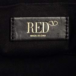 Pre Owned Red Valentino Black Leather Flap Crossbody Bag