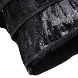 RED Valentino Black Ruffle Sequins Shoulder Bag