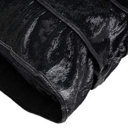 RED Valentino Black Ruffle Sequins Shoulder Bag