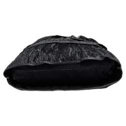 RED Valentino Black Ruffle Sequins Shoulder Bag