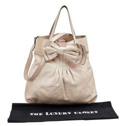 RED Valentino Beige Leather Bow Frame Satchel