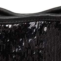 Pre Owned RED Valentino Black Sequins Ruffled Tote
