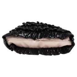 Pre Owned RED Valentino Black Sequins Ruffled Tote