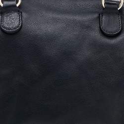 Pre Owned RED Valentino Black Leather Ruffle Boston Bag