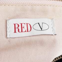 Pre Owned RED Valentino Black Leather Ruffle Boston Bag