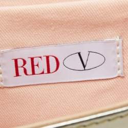 Pre Owned RED Valentino Light Gold Mirror Laminated Leather Flap Top Handle Bag