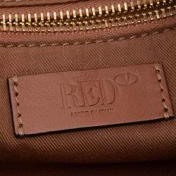 RED Valentino Brown Leather Sin Shoulder Bag