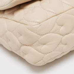 RED Valentino Light Beige Heart Quilted Leather Shoulder Bag